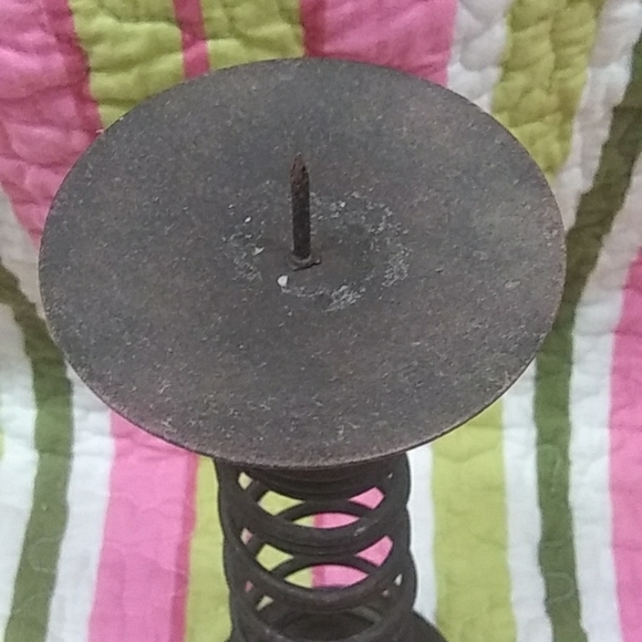 Rustic Looking Metal Spiral Candleholder - Picture 3 of 4